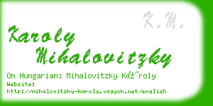 karoly mihalovitzky business card